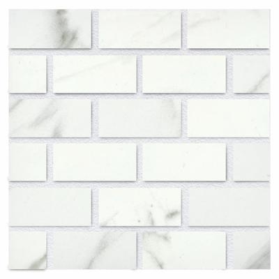 Aquabella Stone Age Calacatta 1x2 Porcelain Mosaic 12"x12" Pool Tile