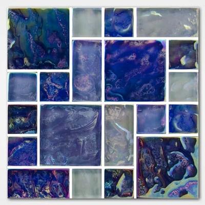 Aquabella Shimmer Bermuda Block Random Glass Mosaic 12"x12" Pool Tile (SH-891)