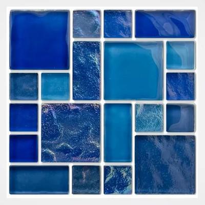 Aquabella Night Life Ballad Block Random Glass Mosaic 12"x12" Pool Tile (NL-831)