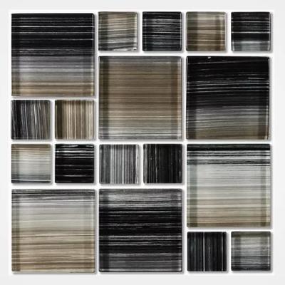 Aquabella Monet Stormy Block Random Glass Mosaic 12"x12" Pool Tile (MS-885)