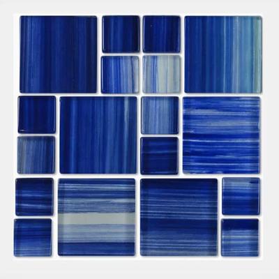 Aquabella Monet Paradise Block Random Glass Mosaic 12"x12" Pool Tile (MS-884)