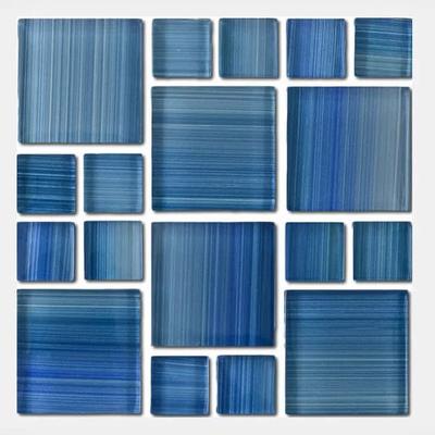 Aquabella Monet Impression Block Random Glass Mosaic 12"x12" Pool Tile (MS-880)