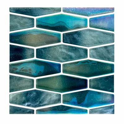 Aquabella Aloha Maui Border Hex Glass Mosaic 12"x12" Pool Tile