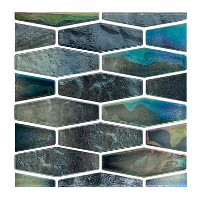 Aquabella Aloha Kona Border Hex Glass Mosaic 12"x12" Pool Tile