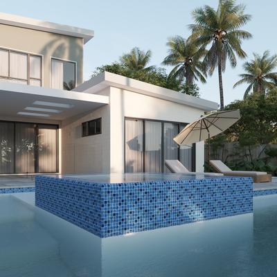 Aquabella Aurora Borealis Mystic 1x1 Glass Mosaic 12"x12" Pool Tile (AB-1112) - Hover