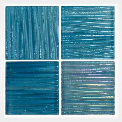 Aquabella Tidal Wave Swell 3x3 Glass Mosaic 12"x12" Pool Tile (TW-3392)