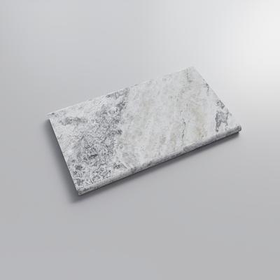 Silver Travertine 3cm Double Bullnose Pool Coping 12x24 - Hover