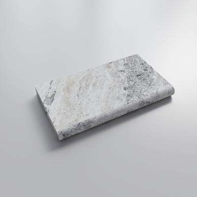 Silver Travertine 5cm Bullnose Pool Coping 12x24 - Hover
