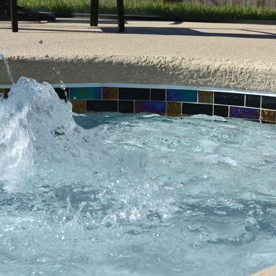 Twilight Black Mixed Glass Mosaic 12"x12" Pool Tile - Hover