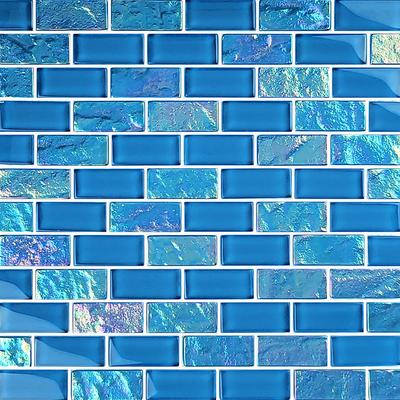 Twilight Azure 1x2 Glass Mosaic 12"x12" Pool Tile
