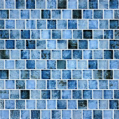 Signature Shadow Blue 1x1 Glass Mosaic 12"x12" Pool Tile