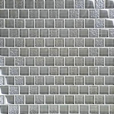 Signature Gray 1x1 Glass Mosaic 12"x12" Pool Tile