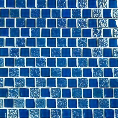 Signature Blue 1x1 Glass Mosaic 12"x12" Pool Tile