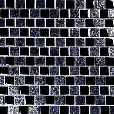 Signature Black 1x1 Glass Mosaic 12"x12" Pool Tile