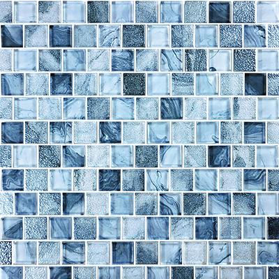 Signature Arctic Blue 1x1 Glass Mosaic 12"x12" Pool Tile