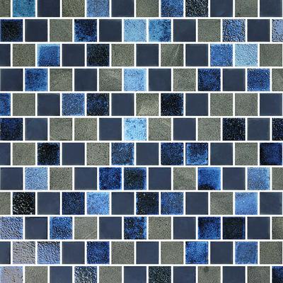Lunar Dark Blue Blend 1x1 Glass Mosaic 12"x12" Pool Tile