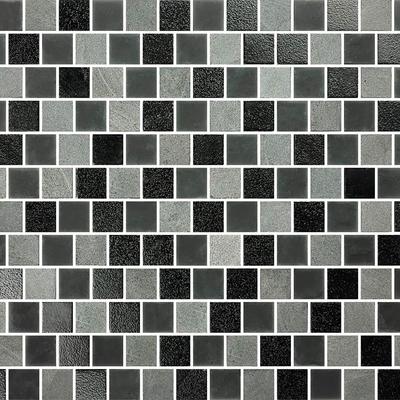 Lunar Black Gray Blend 1x1 Glass Mosaic 12"x12" Pool Tile