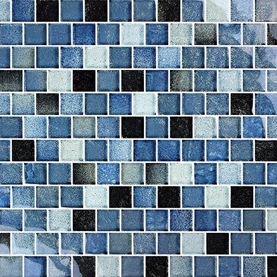 Crystal Waters Lagoon 1x1 Glass Mosaic 12"x12" Pool Tile