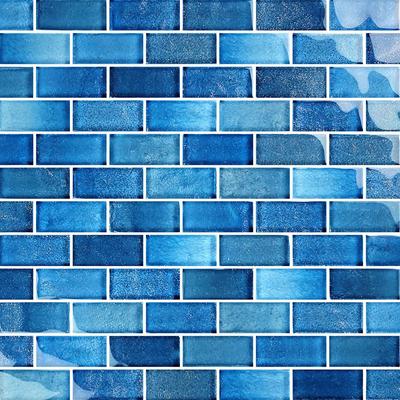 Crystal Waters Gulf Stream 1x2 Glass Mosaic 12"x12" Pool Tile