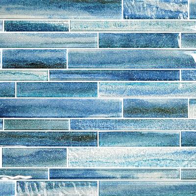 Coastal Sands Tidal Blue Mixed Glass Mosaic 12"x12" Pool Tile