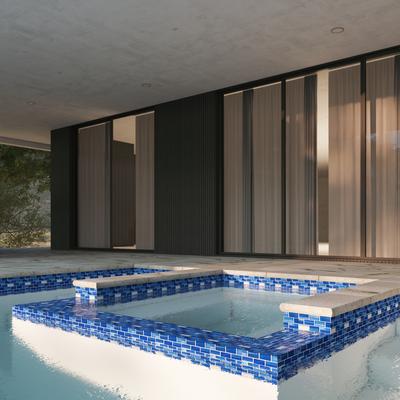 Aquabella Monet Paradise 1x2 Glass Mosaic 12"x12" Pool Tile (MS-1284) - Hover