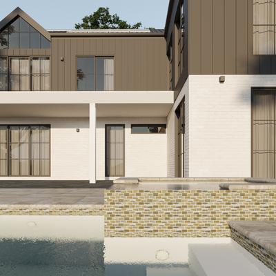 Aquabella Monet Stormy 1x2 Glass Mosaic 12"x12" Pool Tile (MS-1285) - Hover