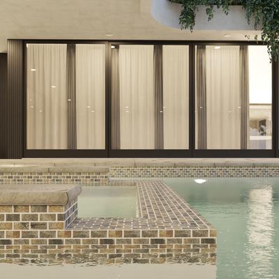 Aquabella Italian Slate Milan 1x2 Porcelain Mosaic 12"x12" Pool Tile (IS-1235) - Hover