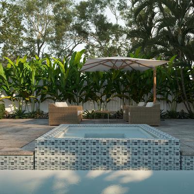 Aquabella London Ashford 1x2 Glass Mosaic 12"x12" Pool Tile (LS-1272) - Hover