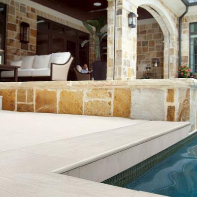 Caldera Blanca 2cm Bullnose Pool Coping 13x24 - Hover
