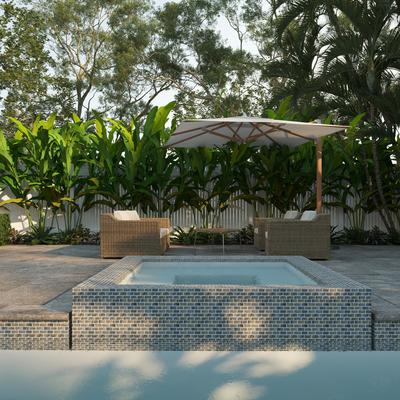 Aquabella Mountains Rockies 1x2 Porcelain Mosaic 12"x12" Pool Tile - Hover