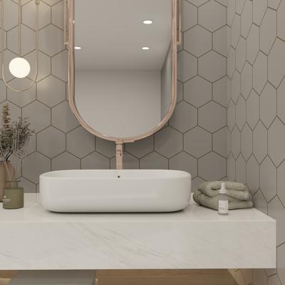 Marquise Hexagon Acero Matte 5x6 - Hover