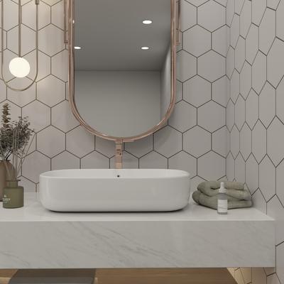 Marquise Hexagon Gris Matte 5x6 - Hover