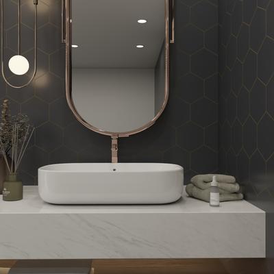 Marquise Hexagon Negro Matte 5x6 - Hover