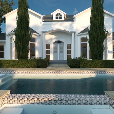 Aquabella Stone Age Straight 1x2 Porcelain Mosaic 12"x12" Pool Tile - Hover