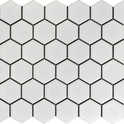 CC Mosaics Matte White 12x12 Mosaic. Hexagon 2x2