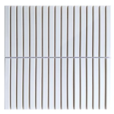 CC Mosaics+ Bright White Stacked 12x12 Mosaic