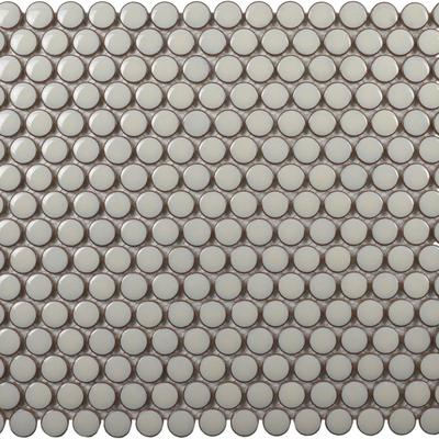 CC Mosaics+ Bright Cream Penny Round 12x12 Mosaic