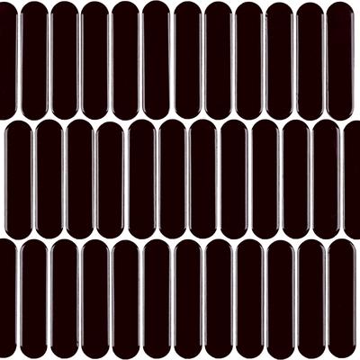 CC Mosaics+ Bright Black Oval 12x12 Mosaic