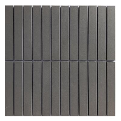 CC Porcelain Black Stacked 12x12 Mosaic