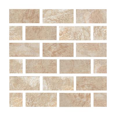 Aquabella Slate Gold Coast 1x2 Porcelain Mosaic 12"x12" Pool Tile