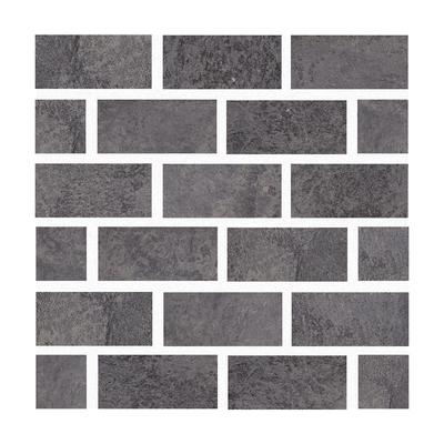 Aquabella Slate Dark Pearl 1x2 Porcelain Mosaic 12"x12" Pool Tile