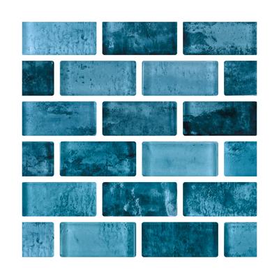 Aquabella Manhattan Broadway 1x2 Glass Mosaic 12"x12" Pool Tile