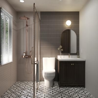 CC Porcelain Taupe Stacked 12x12 Mosaic - Hover