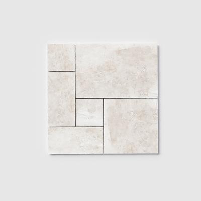 Cordoba Cream (Light/Ivory) Travertine Field Tile French Pattern