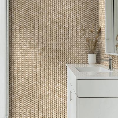 MSI Crema Herringbone Arched Mosaic - Hover