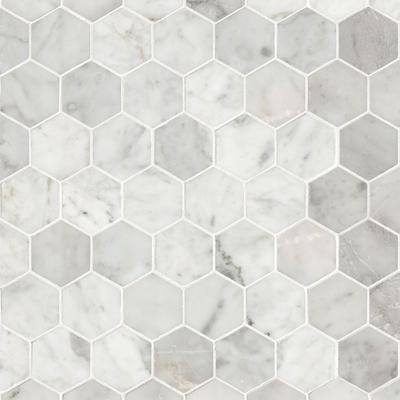 MSI Carrara White 2" Hexagon Honed
