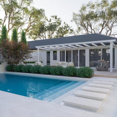 Aquabella Beachfront Palisades 1x2 Porcelain Mosaic 12"x12" Pool Tile - Hover