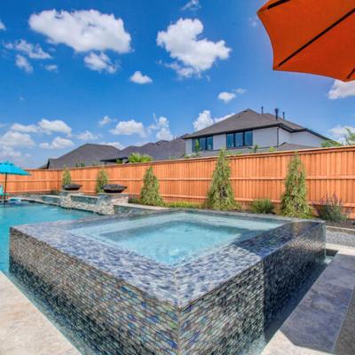 Aquabella Aloha Kona Border Hex Glass Mosaic 12"x12" Pool Tile - Hover