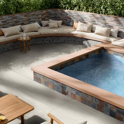 Aquabella Slate River Bend 1x2 Porcelain Mosaic 12"x12" Pool Tile - Hover