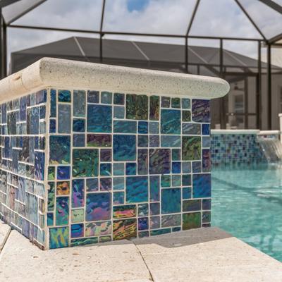 Aquabella Shimmer Bermuda Block Random Glass Mosaic 12"x12" Pool Tile (SH-891) - Hover